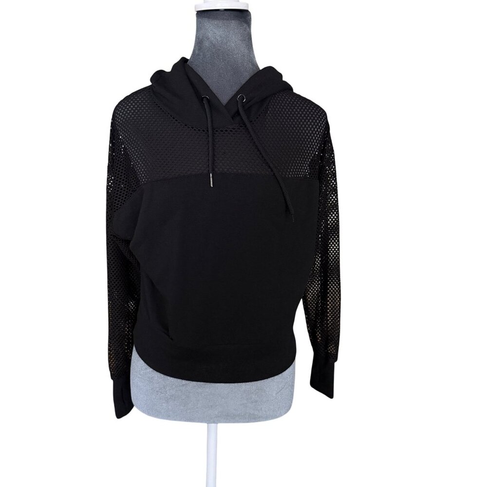 Black Mesh Hoodie Sweatshirt By Cali Sport S